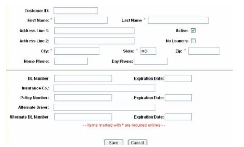 screenshot of Loaner Car Net